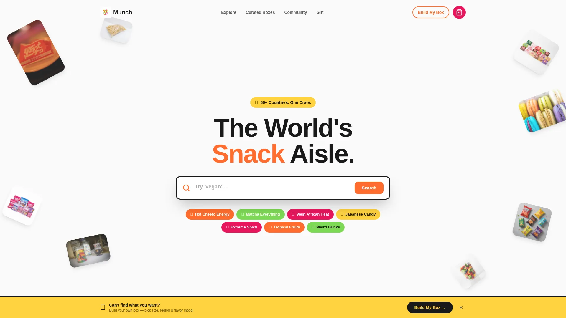 Snack Box Marketplace Landing Page Template