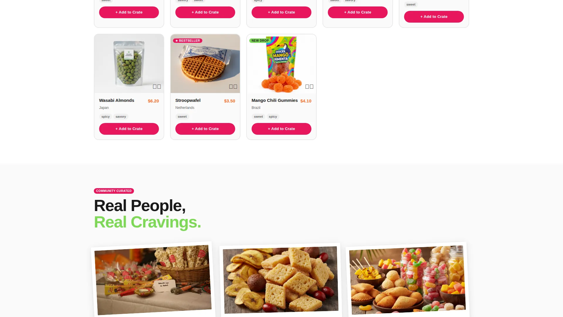 Snack Box Marketplace Landing Page Template
