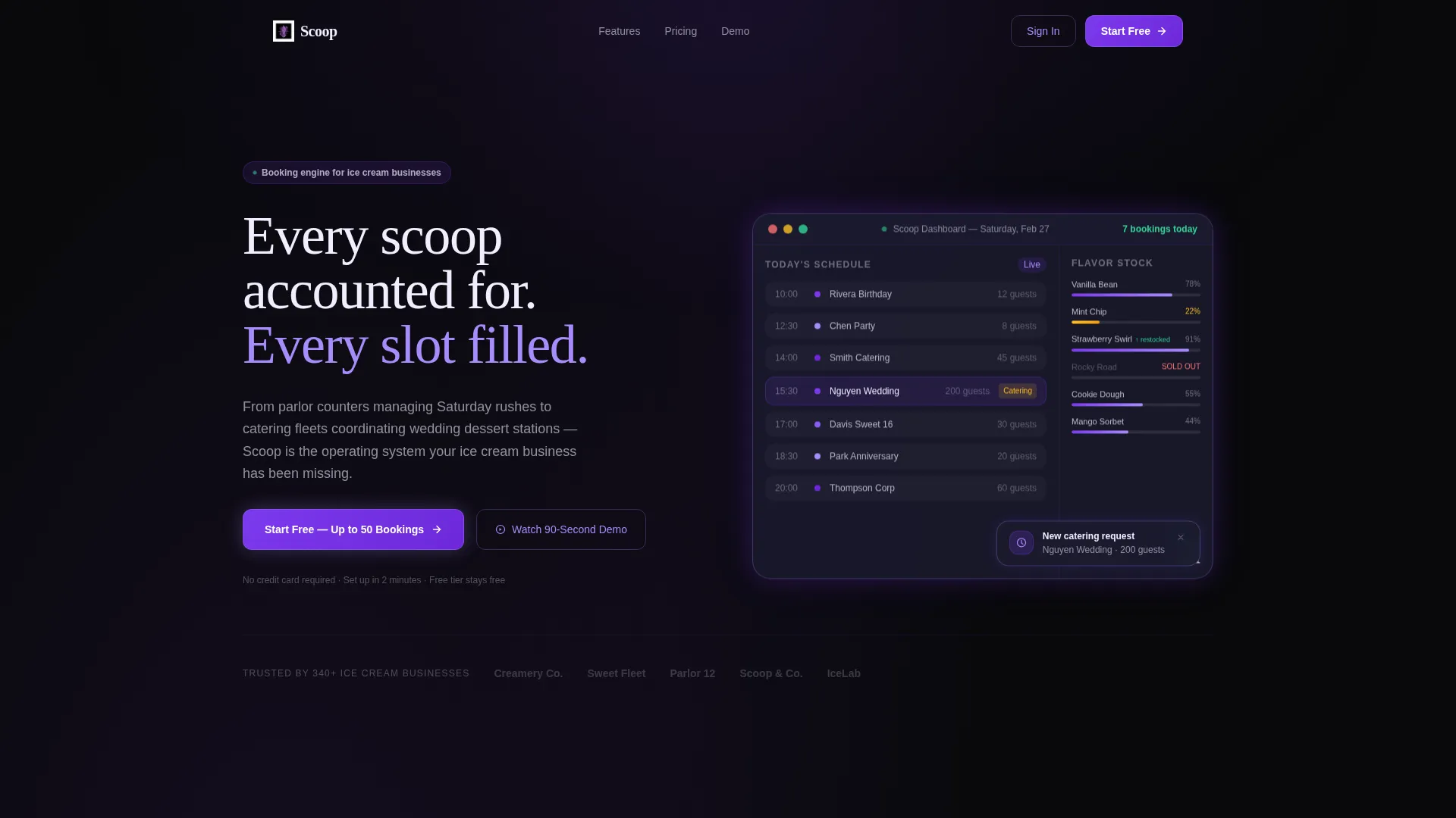 Ice Cream Booking System Landing Page Template
