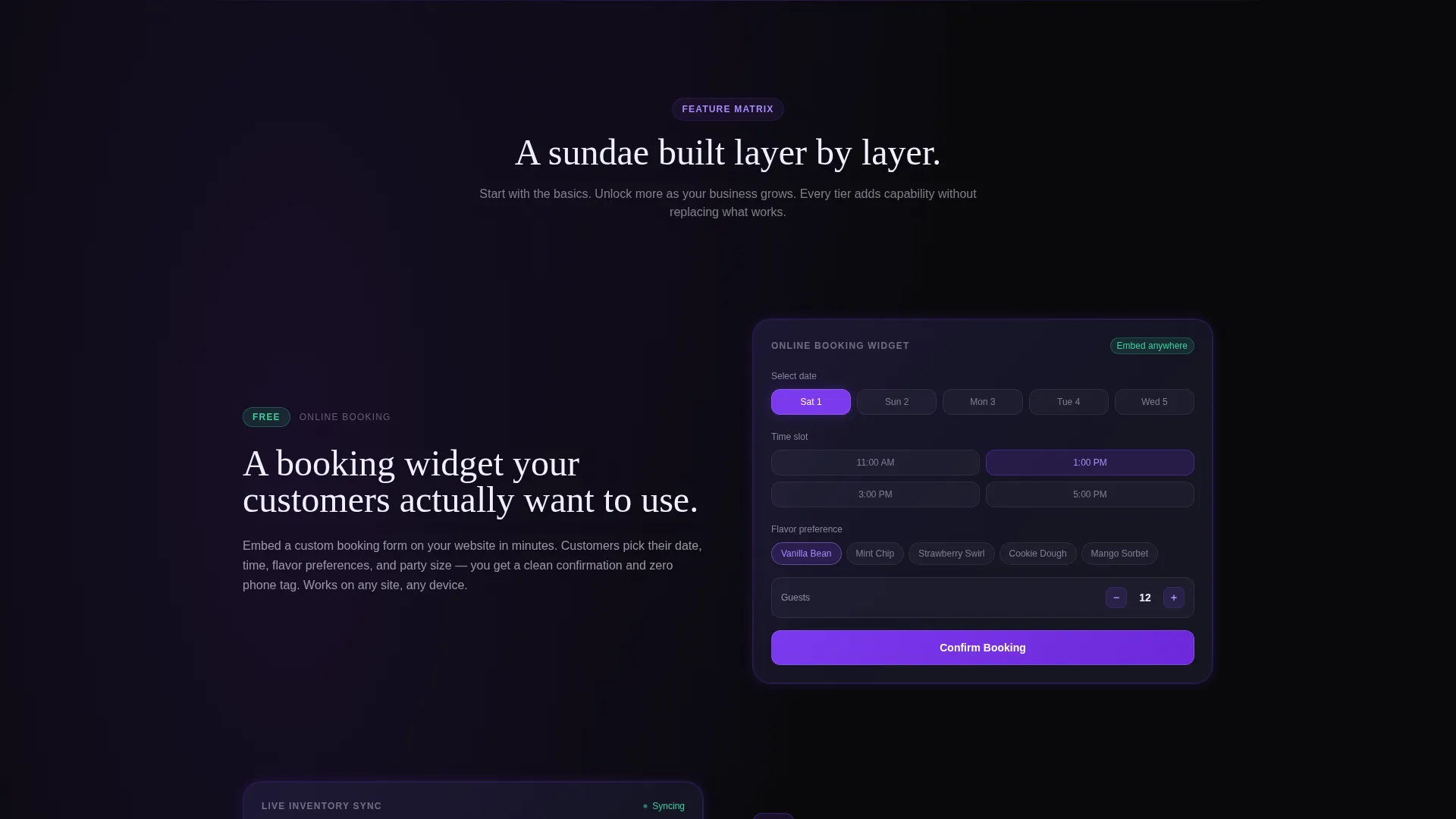 Ice Cream Booking System Landing Page Template