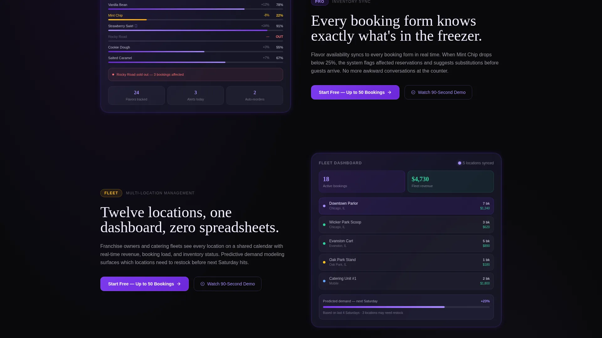 Ice Cream Booking System Landing Page Template