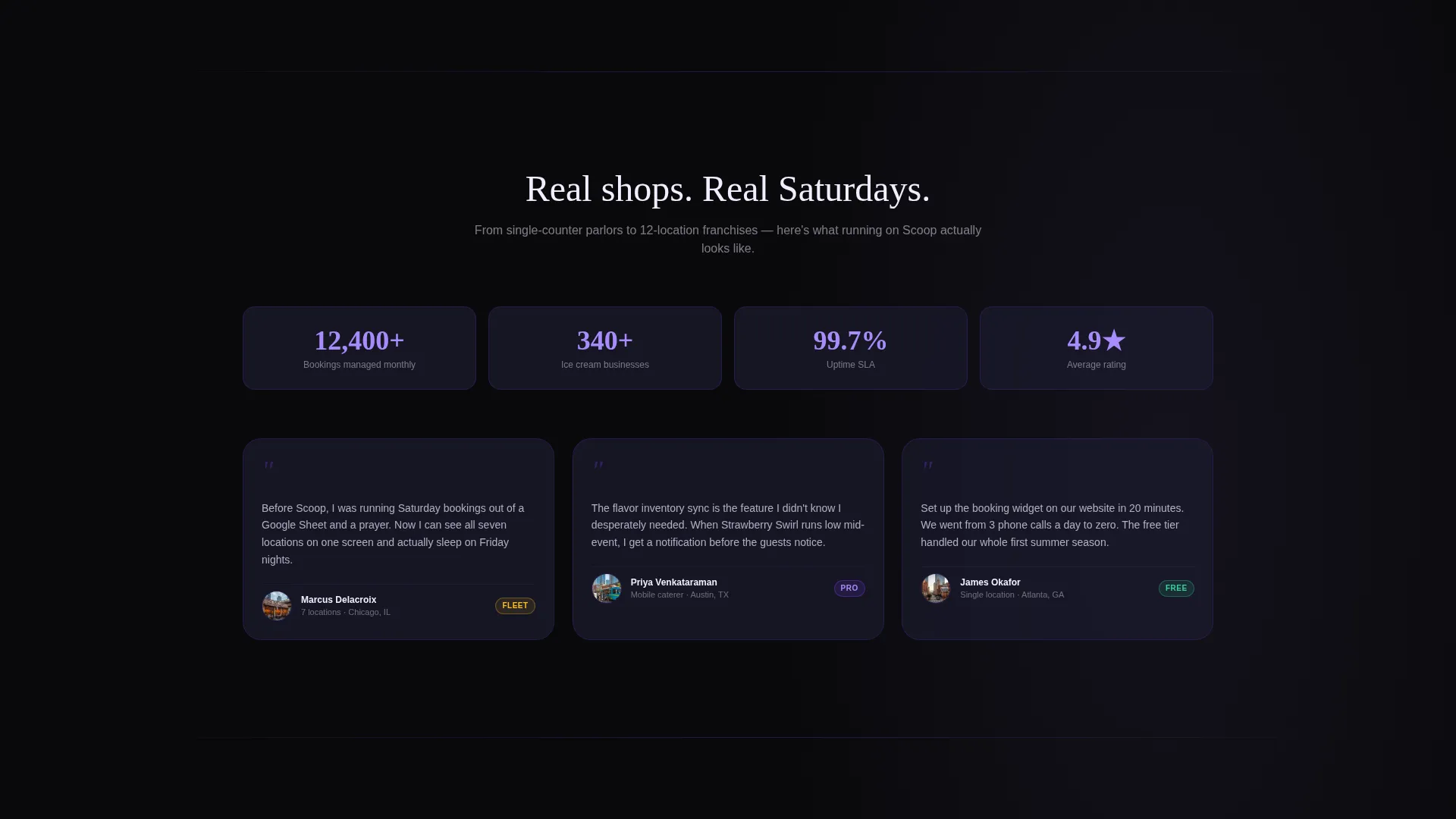 Ice Cream Booking System Landing Page Template