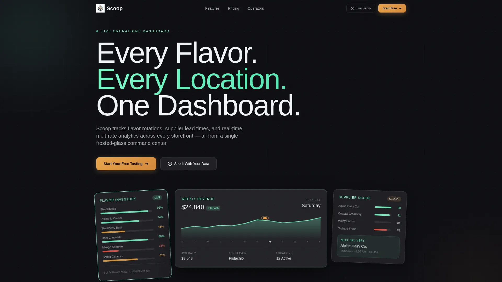 Ice Cream CRM Comparison Table Landing Page Template