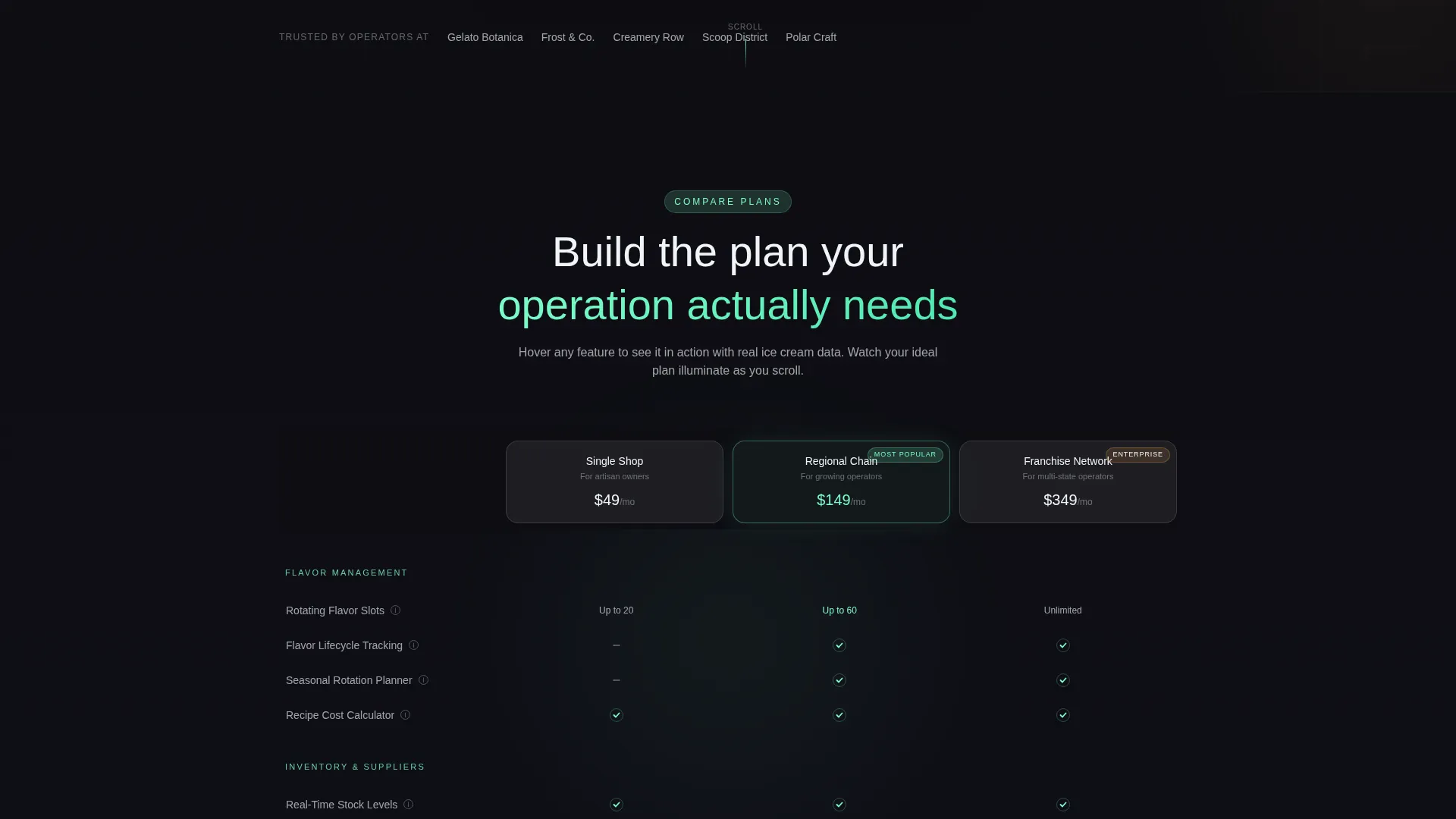 Ice Cream CRM Comparison Table Landing Page Template