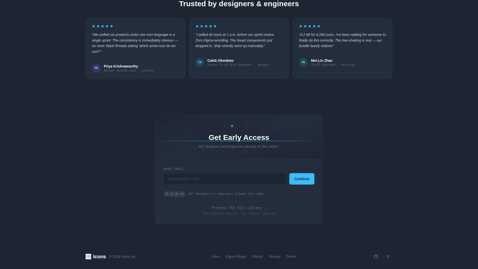 Icon Library Bento Grid Landing Page Template