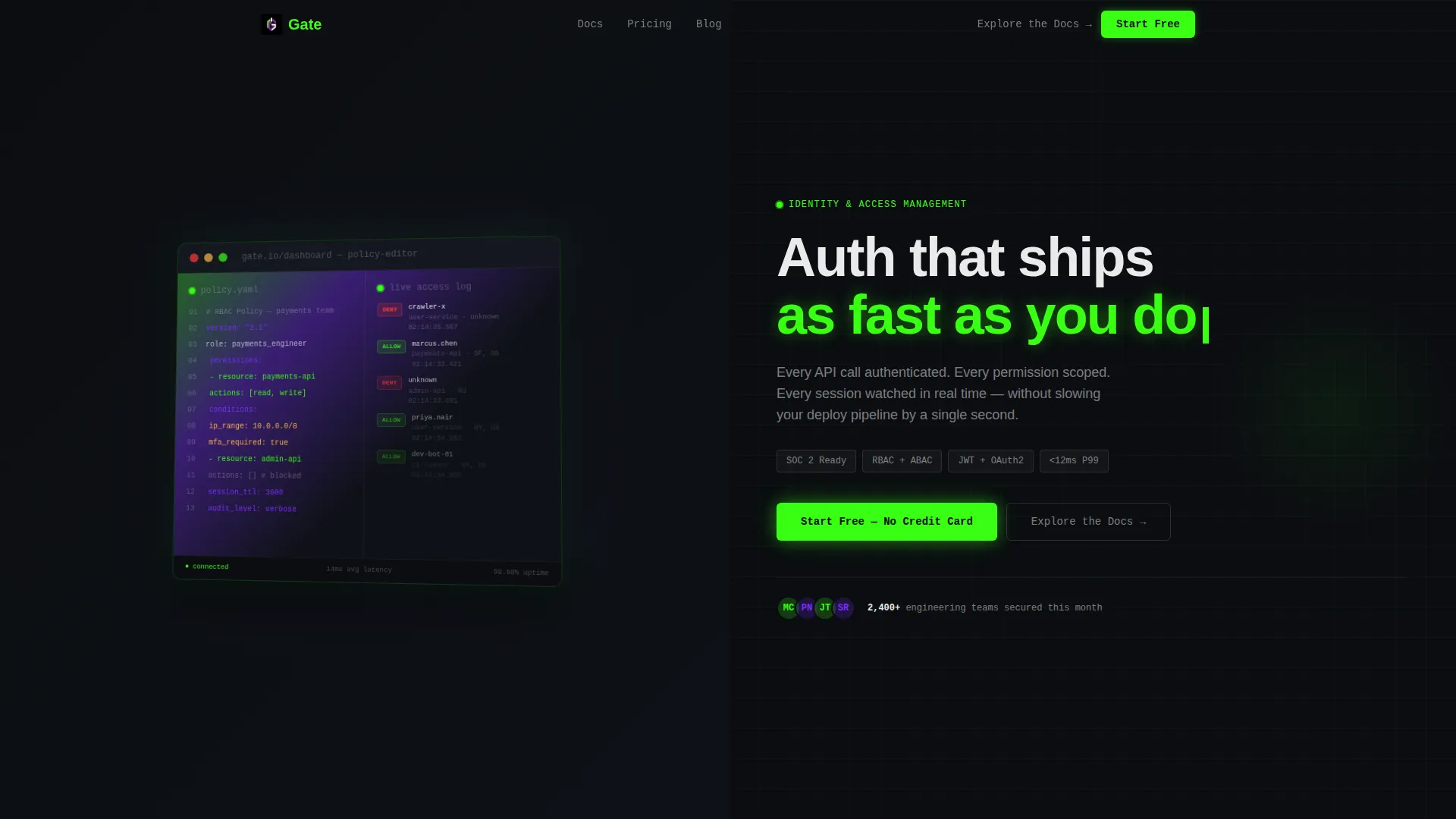 Identity & Access Management Landing Page Template