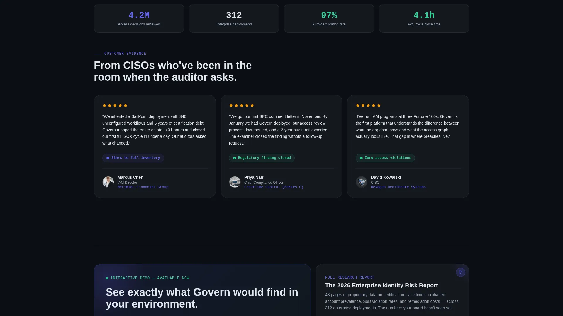 Identity Governance Bento Grid Landing Page Template