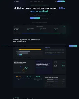 Identity Governance Bento Grid Landing Page Template