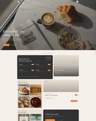 Café Bento Grid Landing Page Template