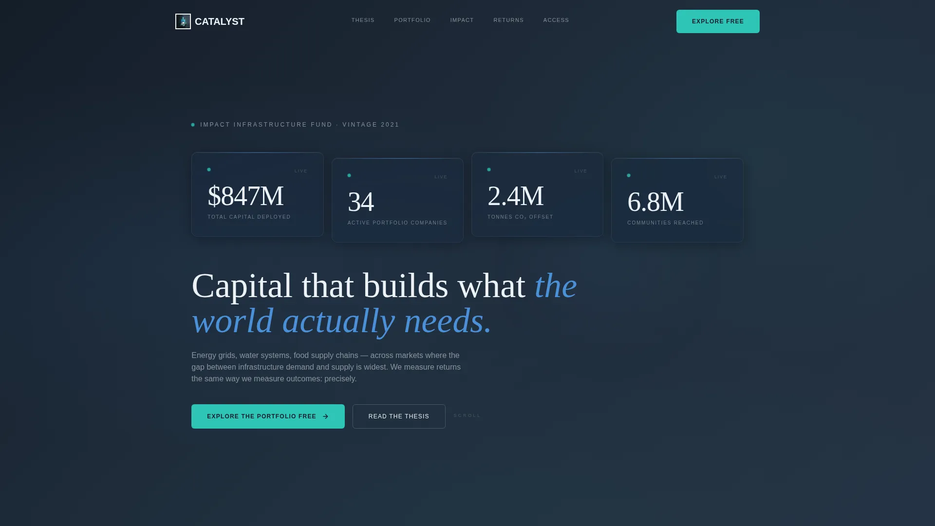 Impact Investment Fund Landing Page Template