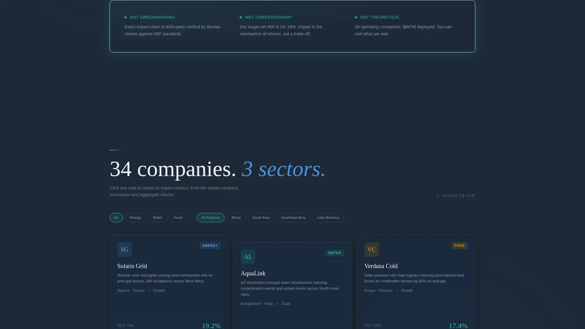 Impact Investment Fund Landing Page Template