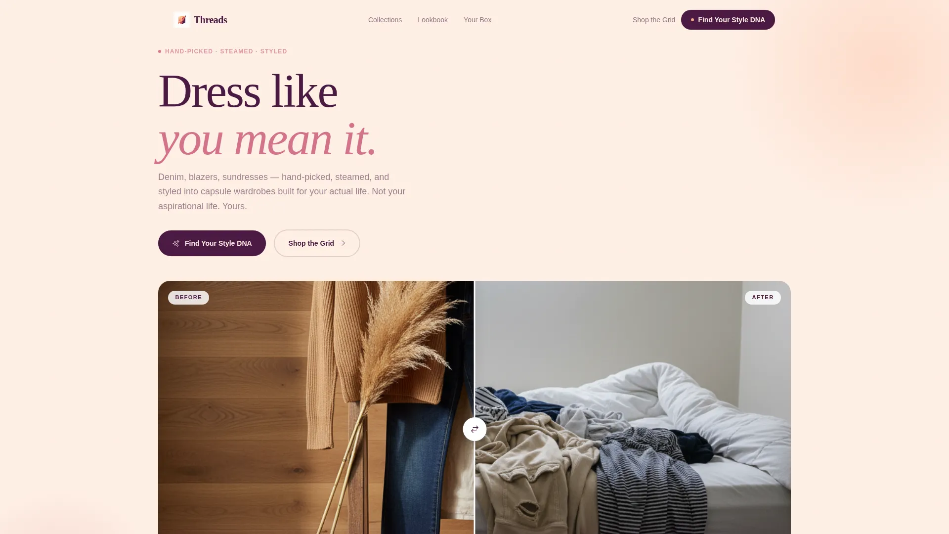 Curated Fashion Store Landing Page Template