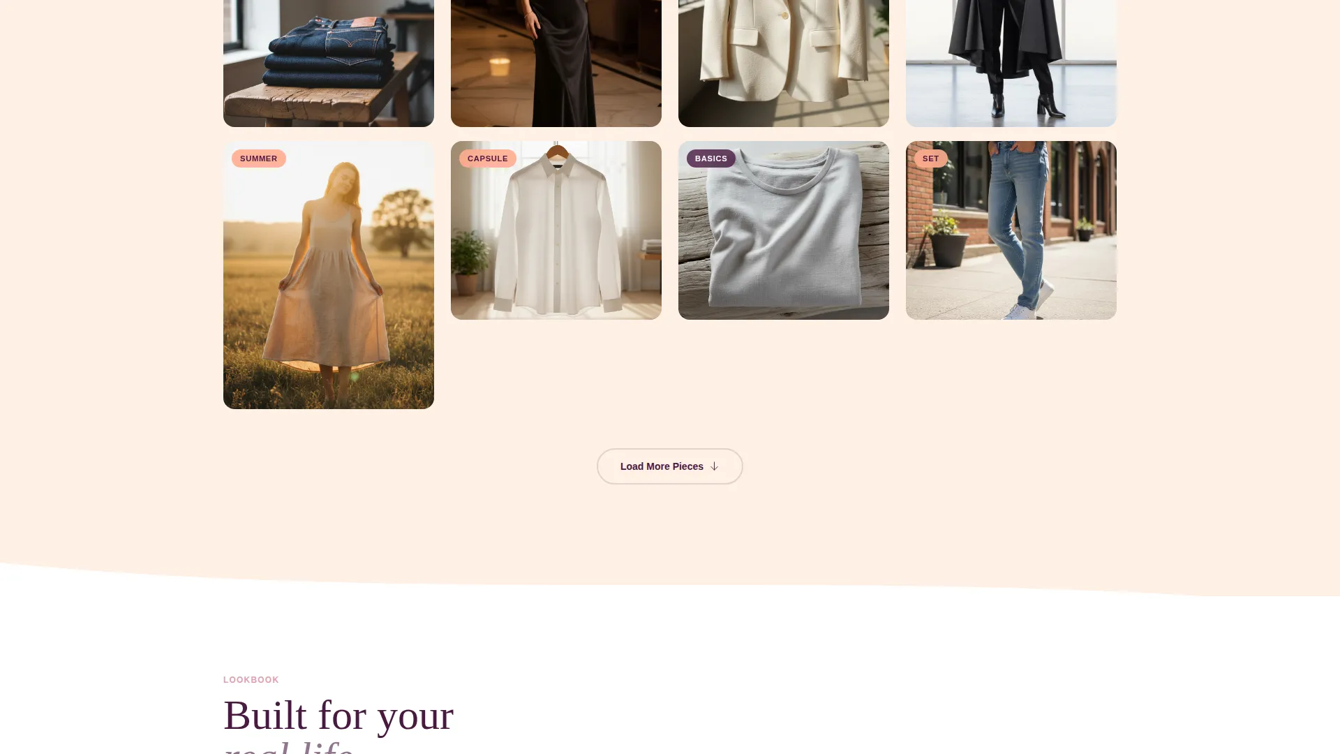 Curated Fashion Store Landing Page Template