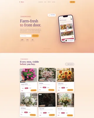 Fresh Florals Landing Page Template for Flower Shops