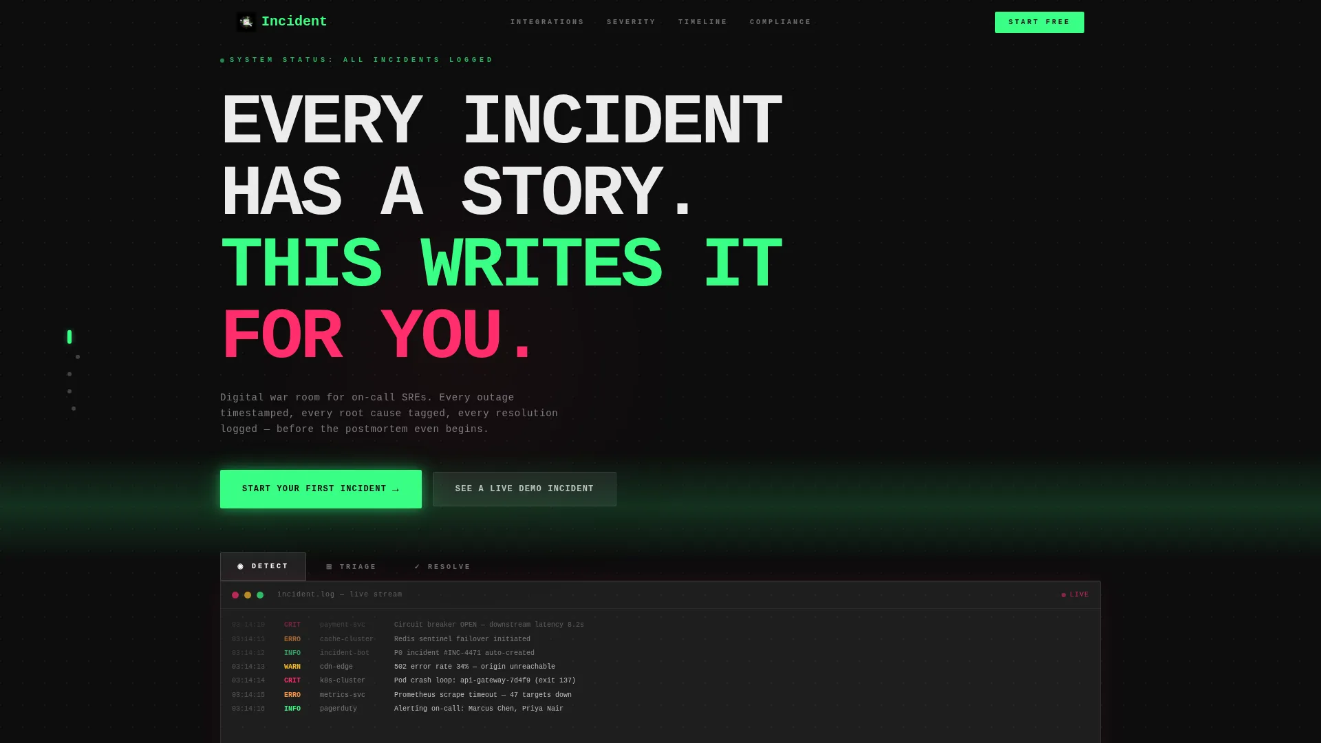 Report Landing Page Template for Reliability Teams