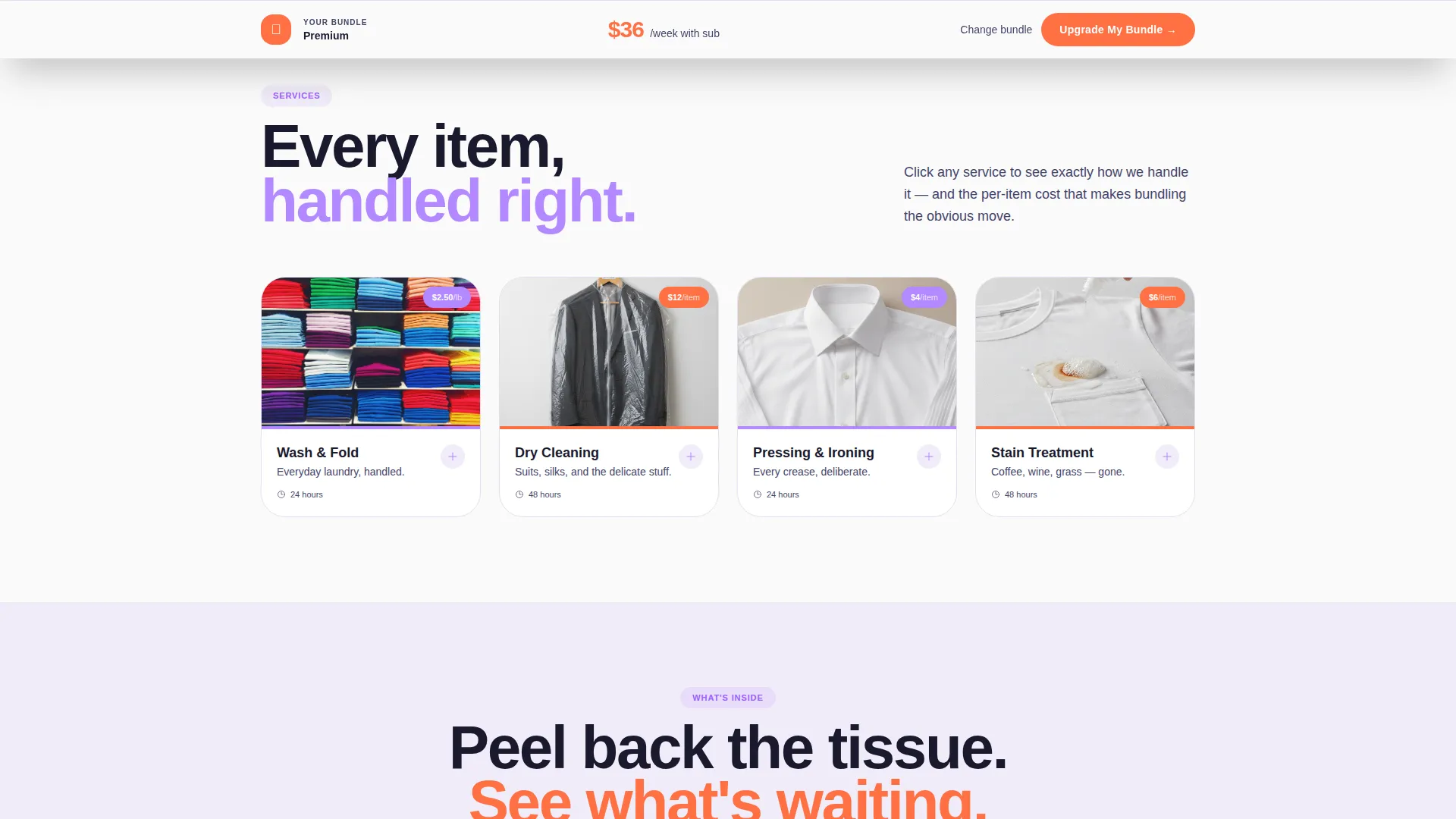 Full-Service Laundry Bundle Landing Page Template