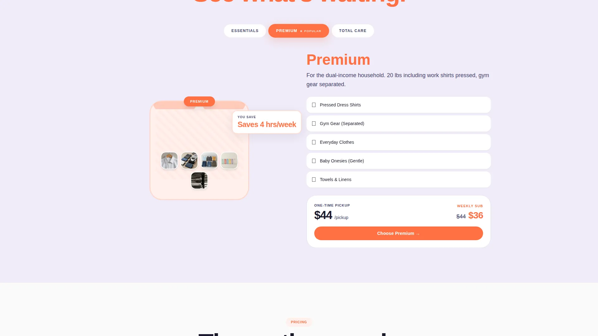 Full-Service Laundry Bundle Landing Page Template