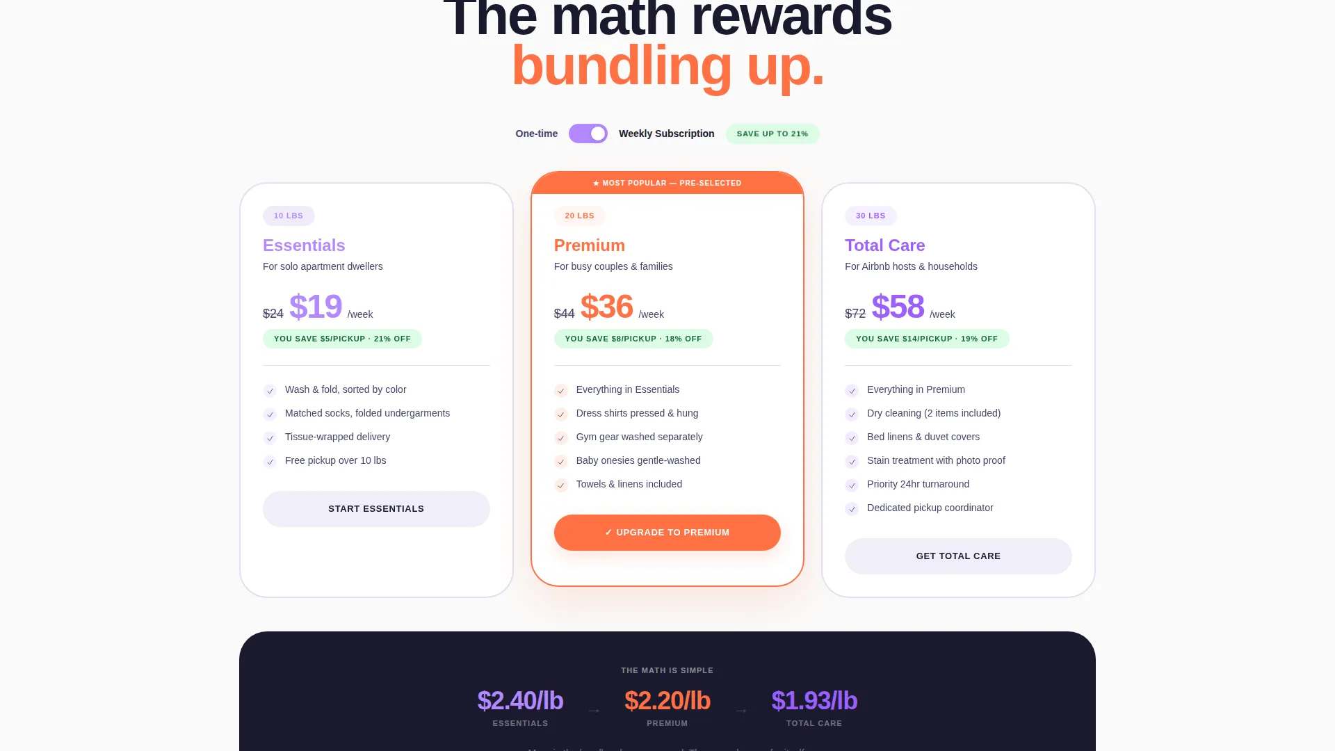 Full-Service Laundry Bundle Landing Page Template
