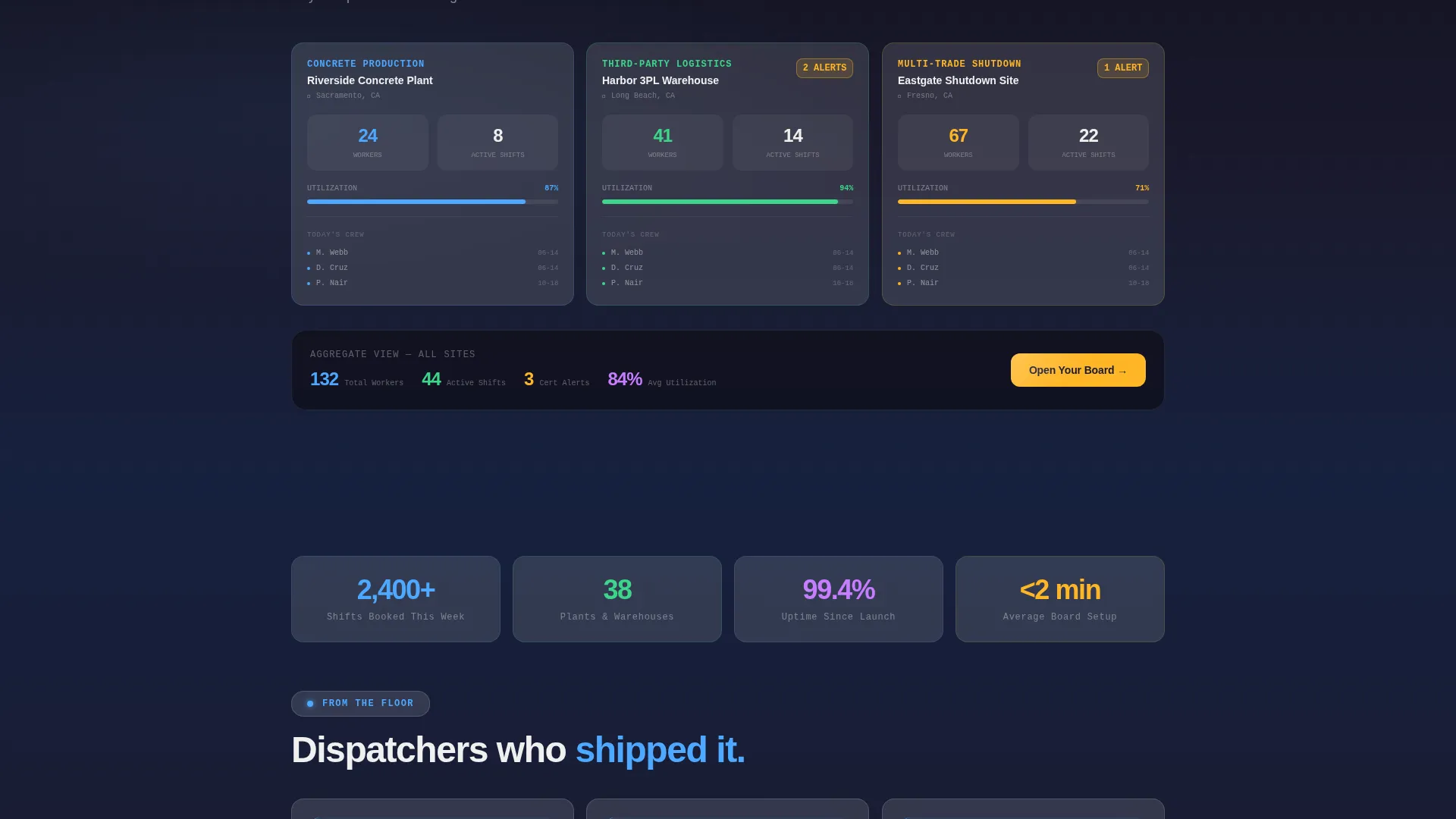 Industrial Booking System Landing Page Template