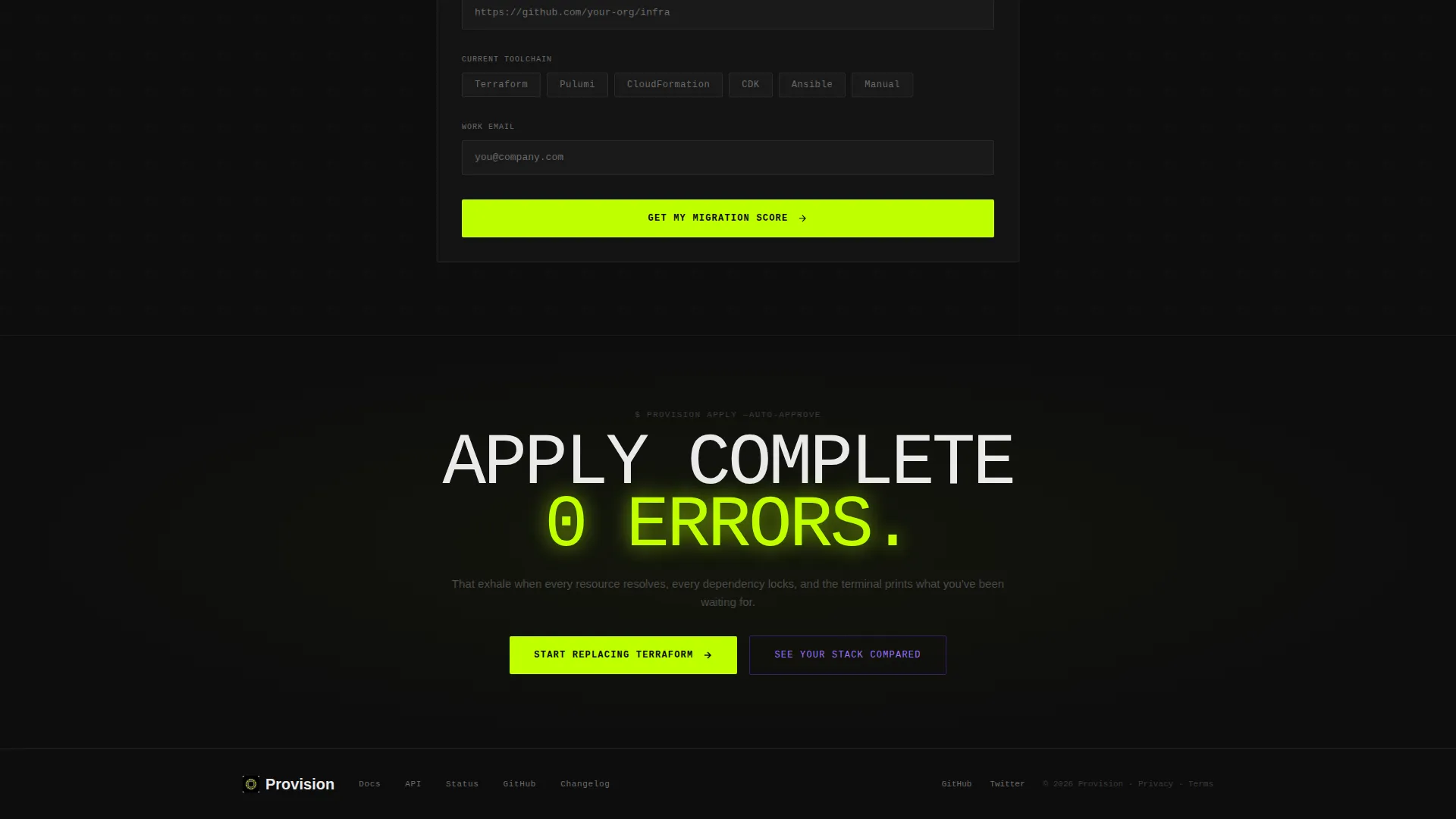 Infrastructure as Code Landing Page Template