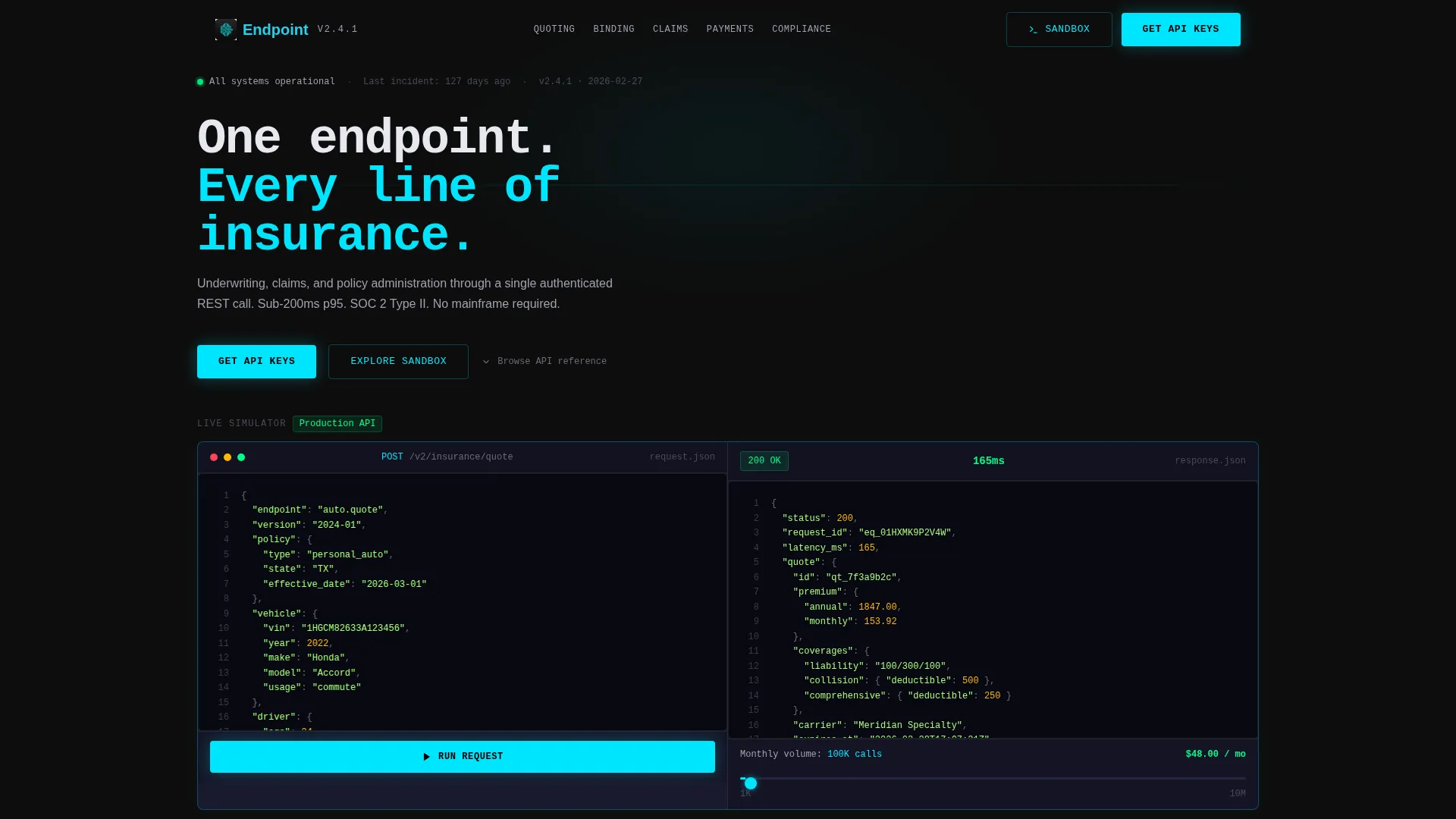 InsurTech API Documentation Landing Page Template