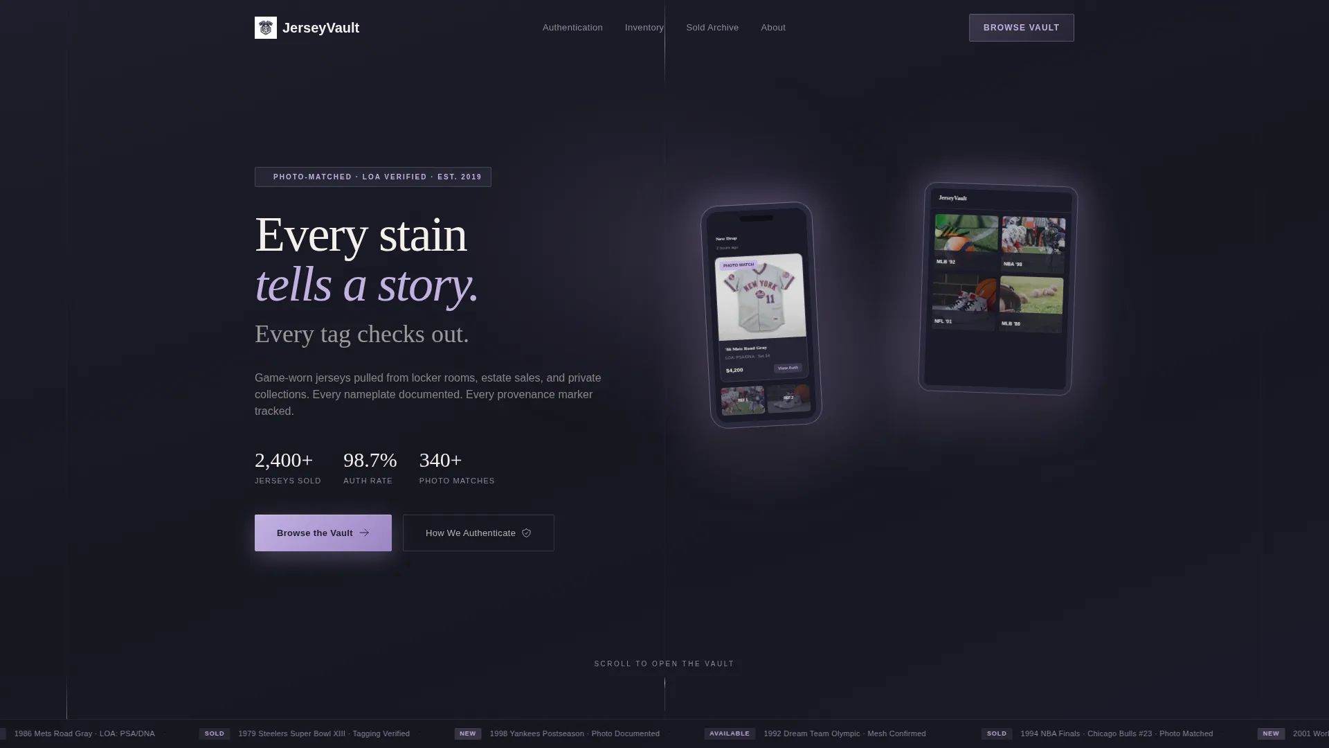 Sports & Entertainment Memorabilia Professional Website Template