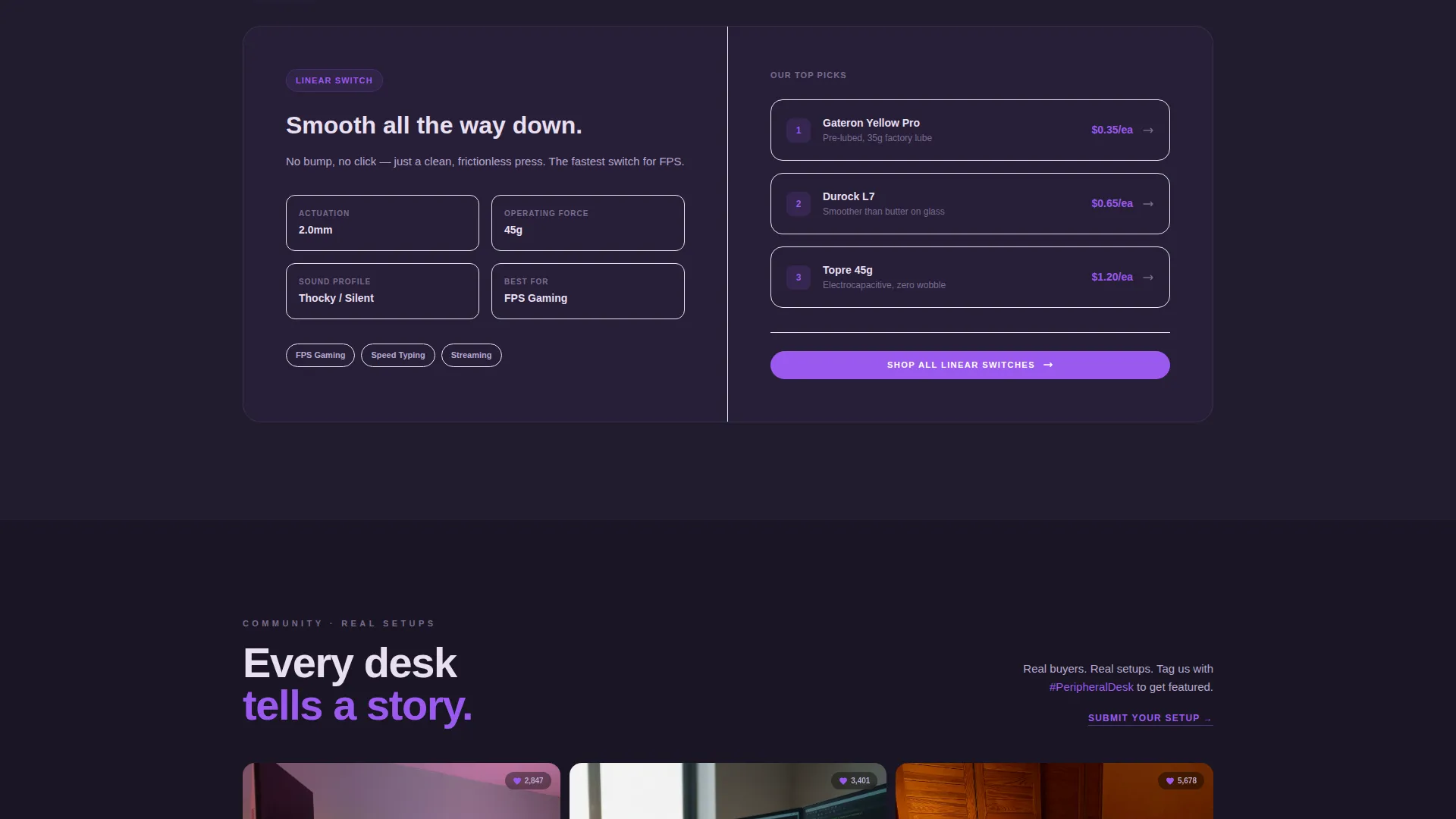 Premium Gaming Peripherals Landing Page Template