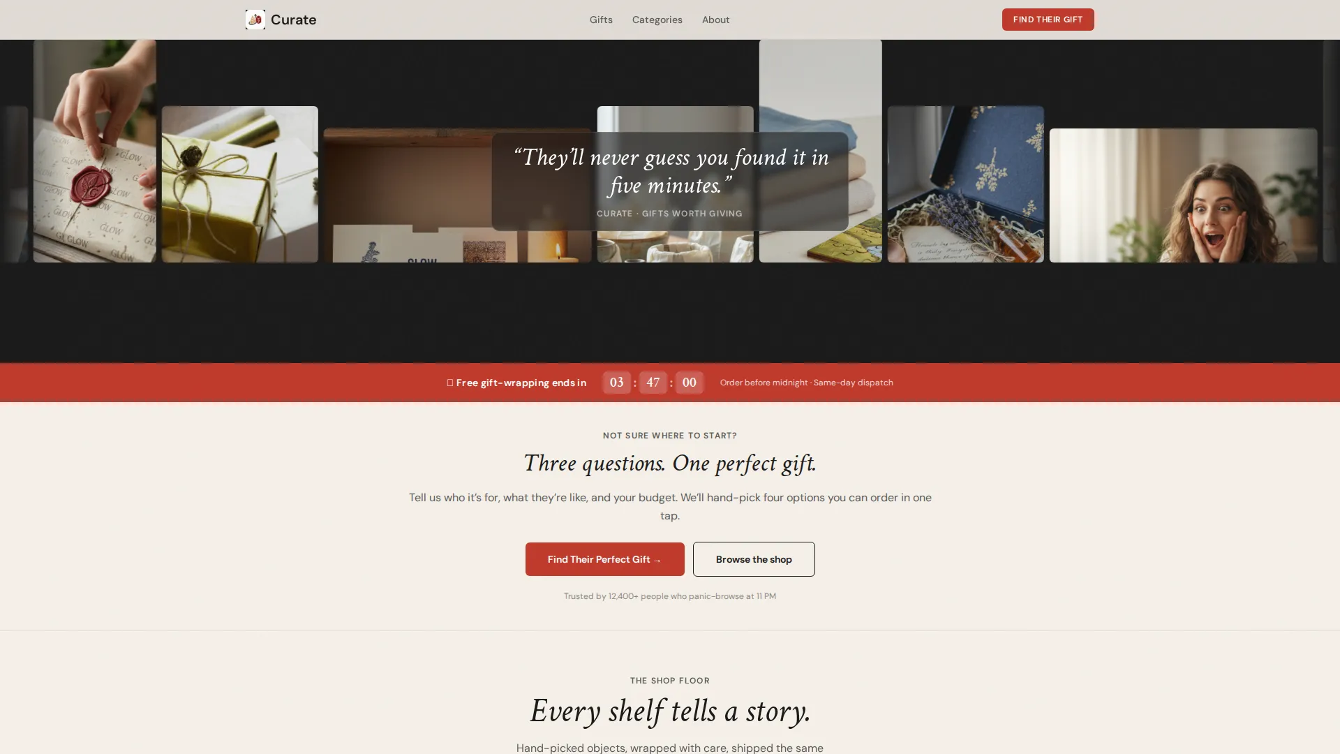 Specialist Gift & Specialty Store Professional Website Template
