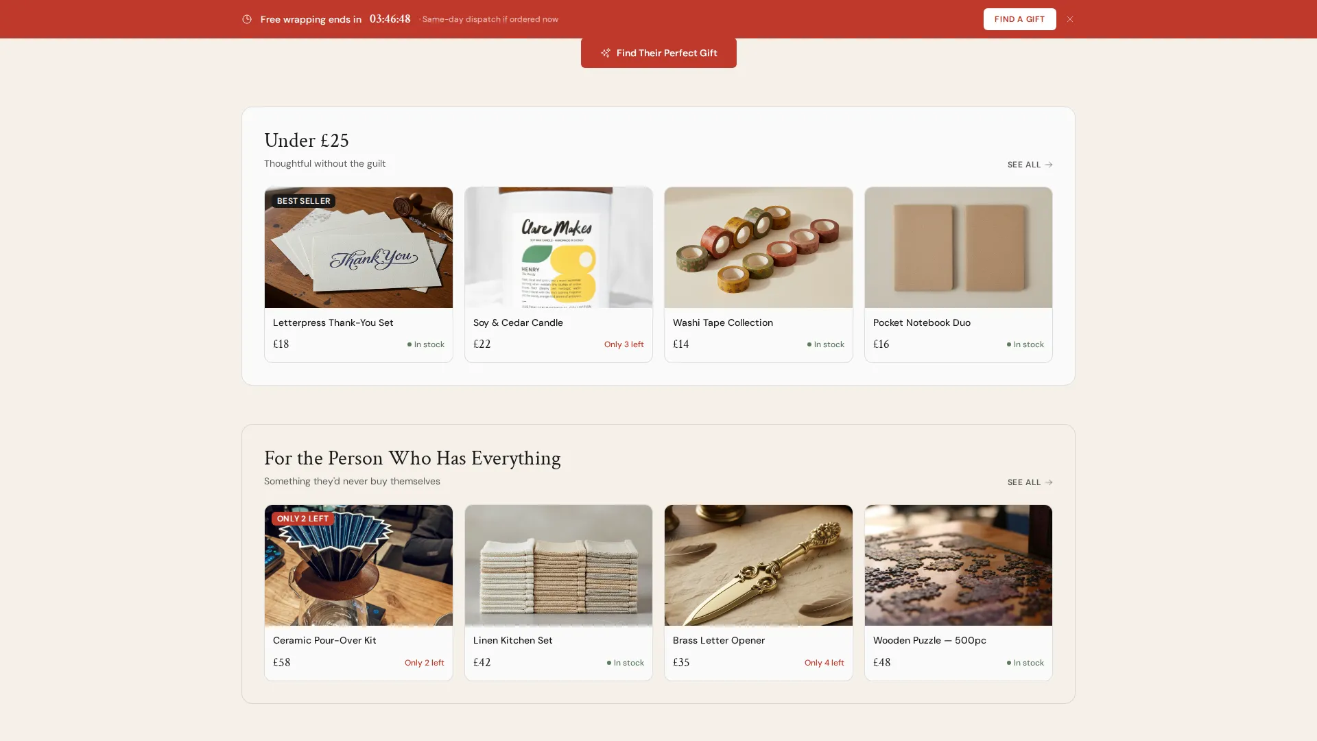 Specialist Gift & Specialty Store Professional Website Template