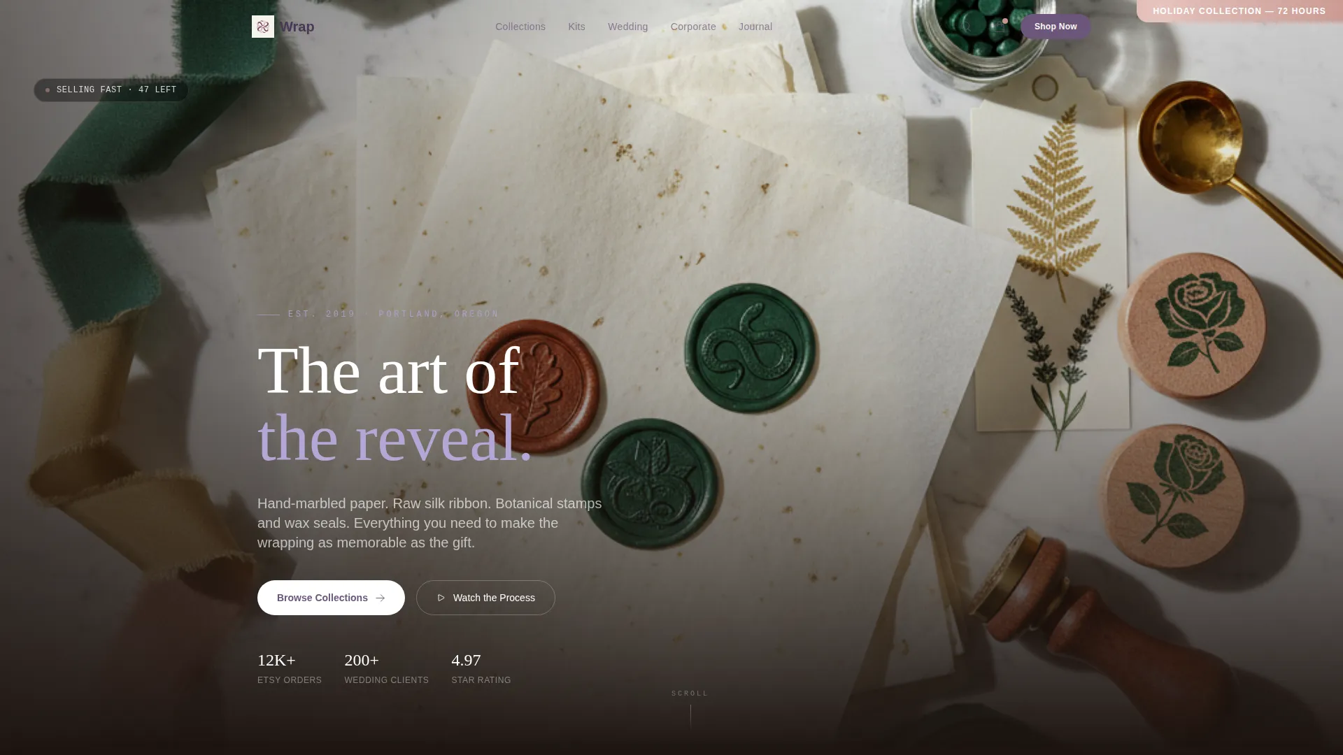 Gift Wrapping & Packaging Store Portfolio Website Template