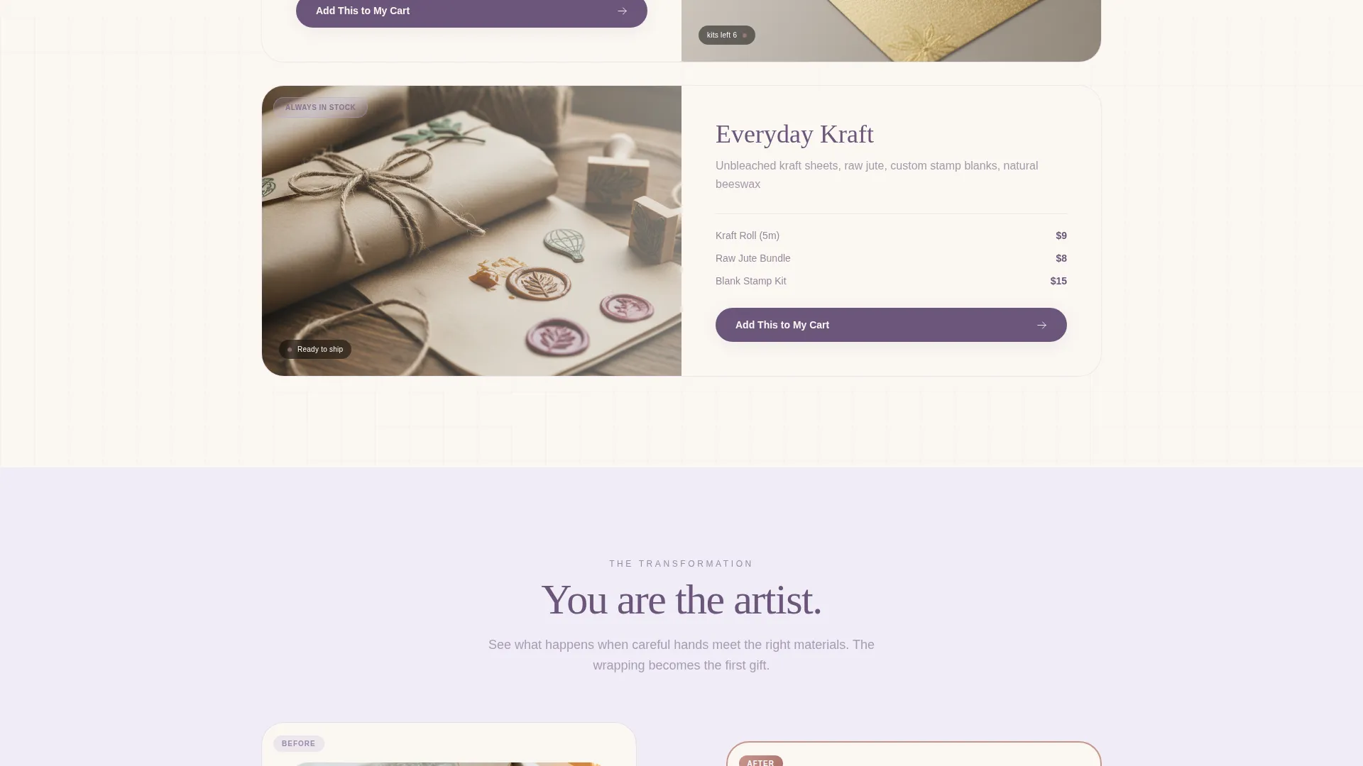 Gift Wrapping & Packaging Store Portfolio Website Template