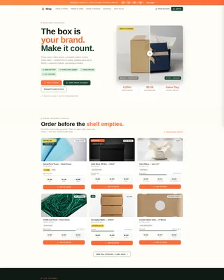 Wholesale Packaging Gallery Landing Page Template
