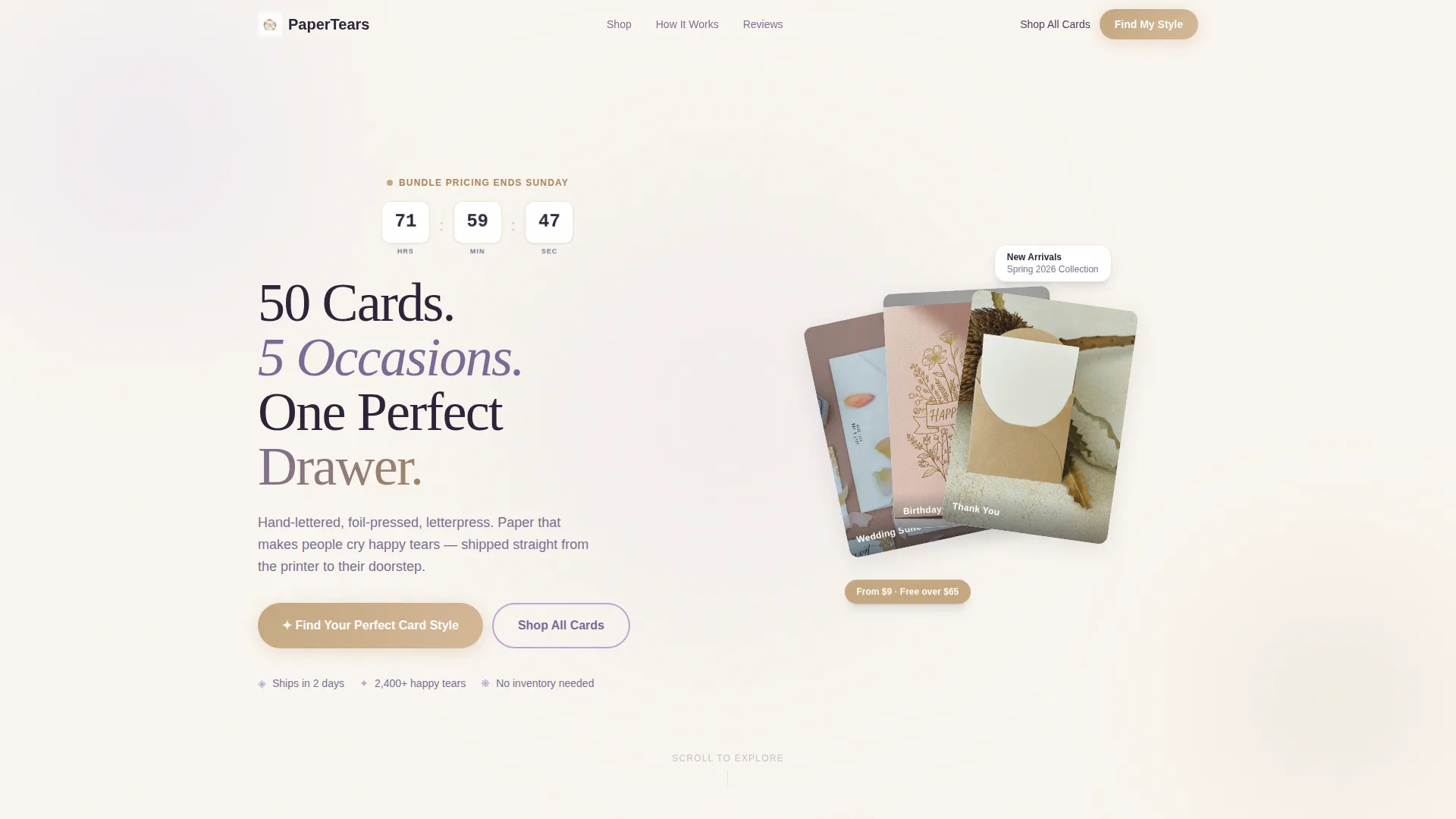 Greeting Cards & Invitations Store Professional Website Template
