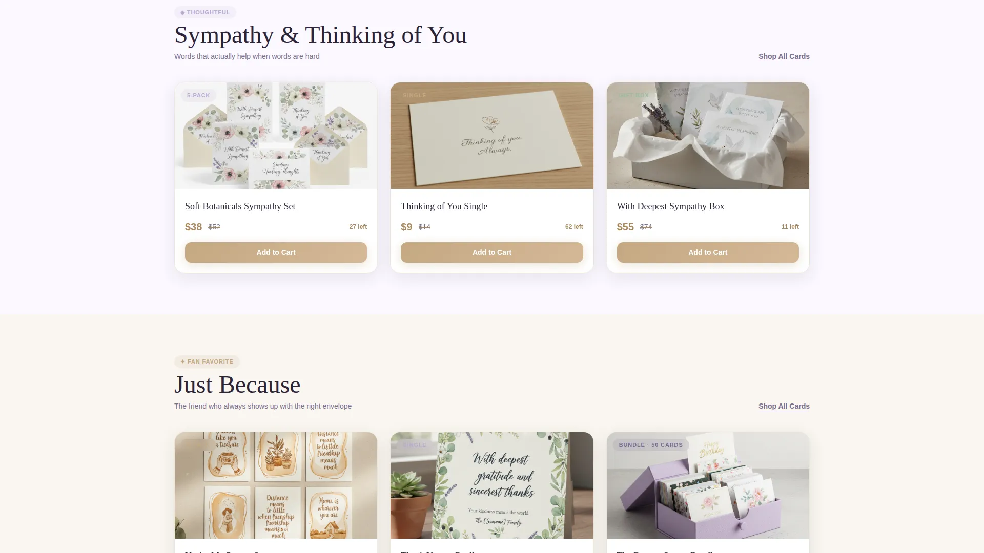 Greeting Cards & Invitations Store Professional Website Template