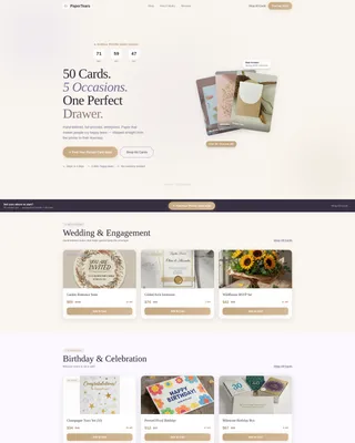 Greeting Cards & Invitations Store Professional Website Template
