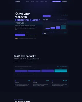 Insurance AI Reserve Forecasting Landing Page