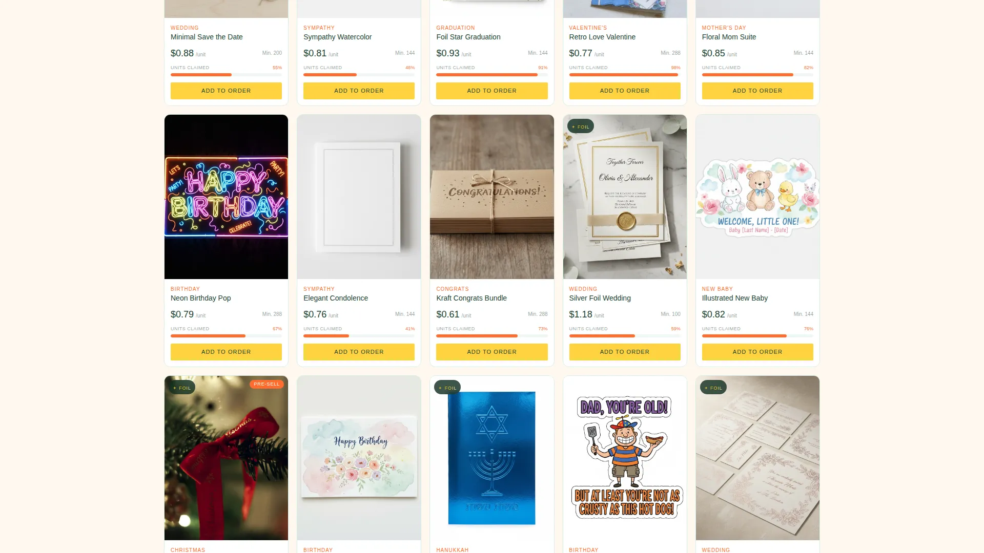 Wholesale Greeting Cards Landing Page Template
