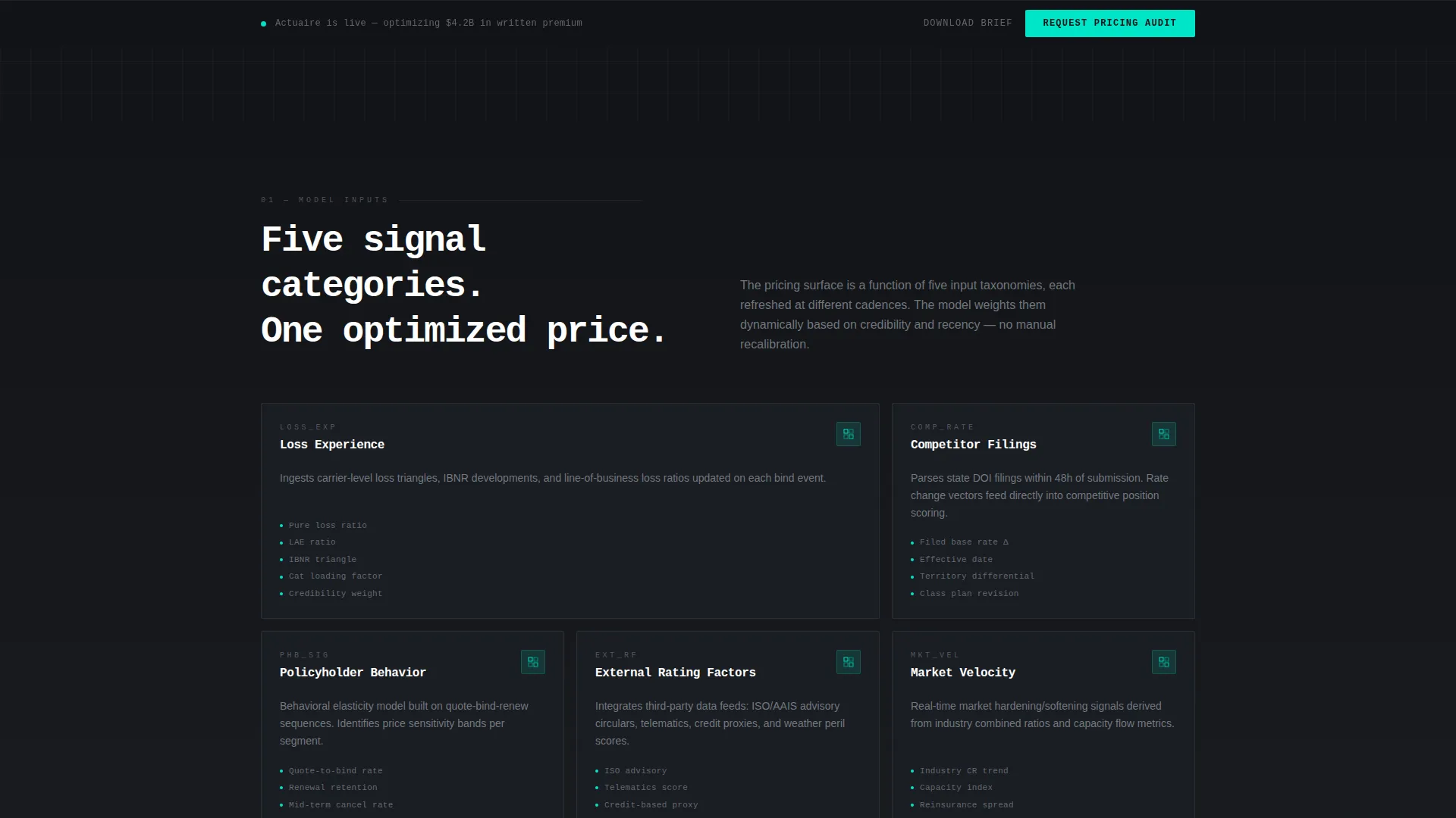 Insurance AI Price Optimization Landing Page