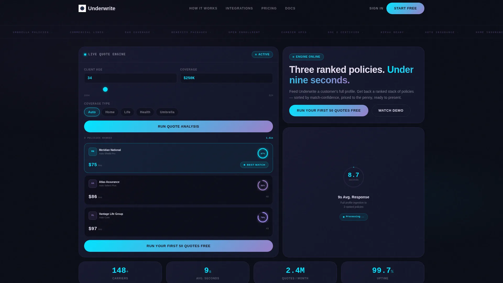 Intelligent Policy Management Landing Page Template
