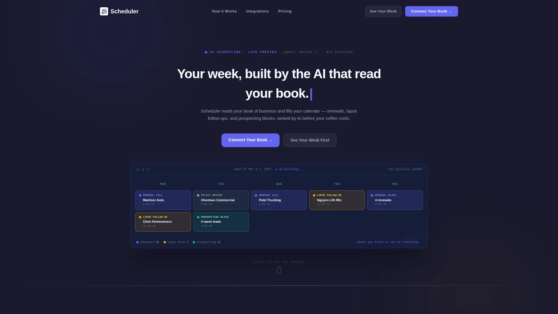AI Insurance Scheduling Landing Page Template