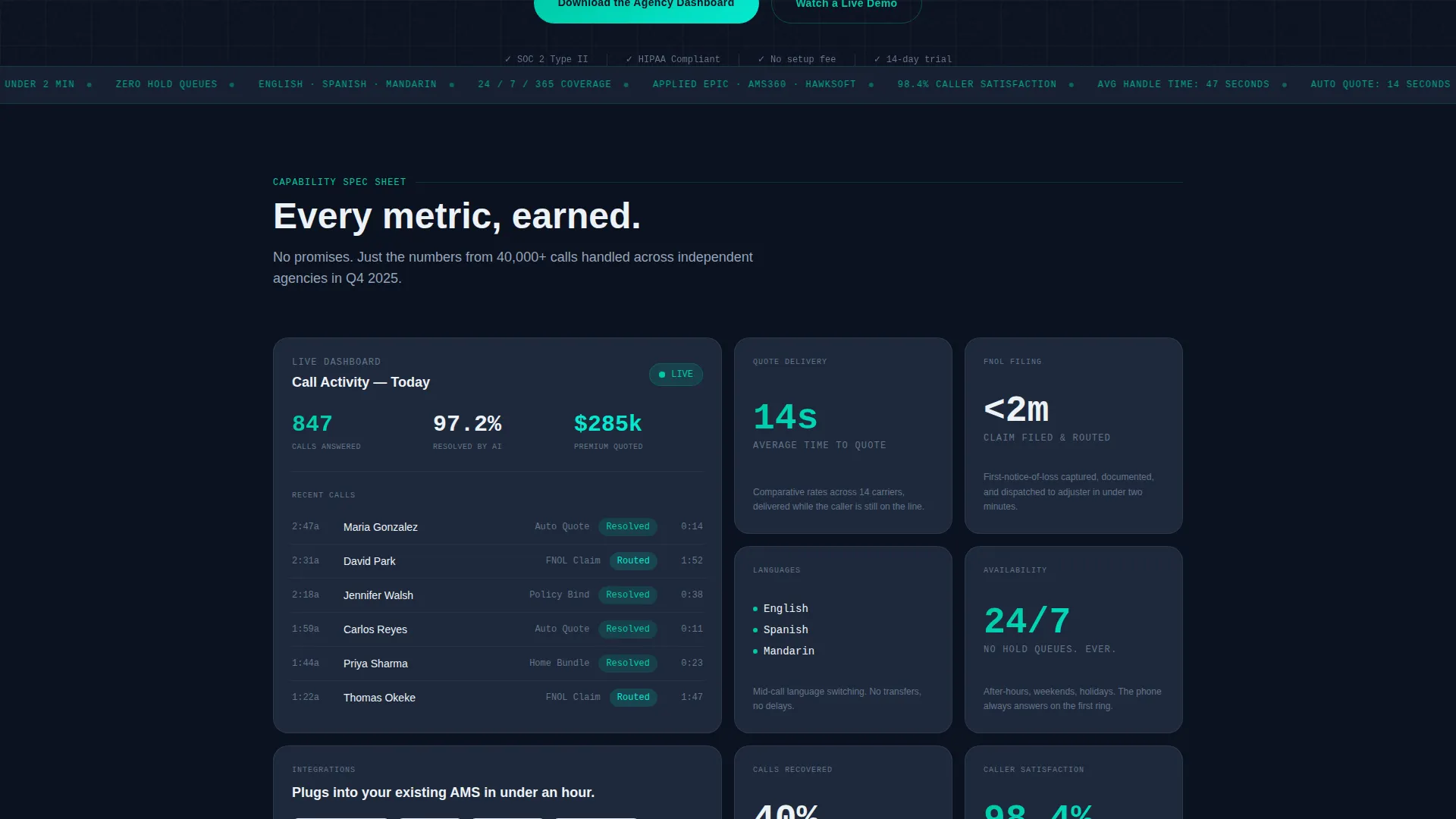Insurance AI Voice Agent Landing Page Template