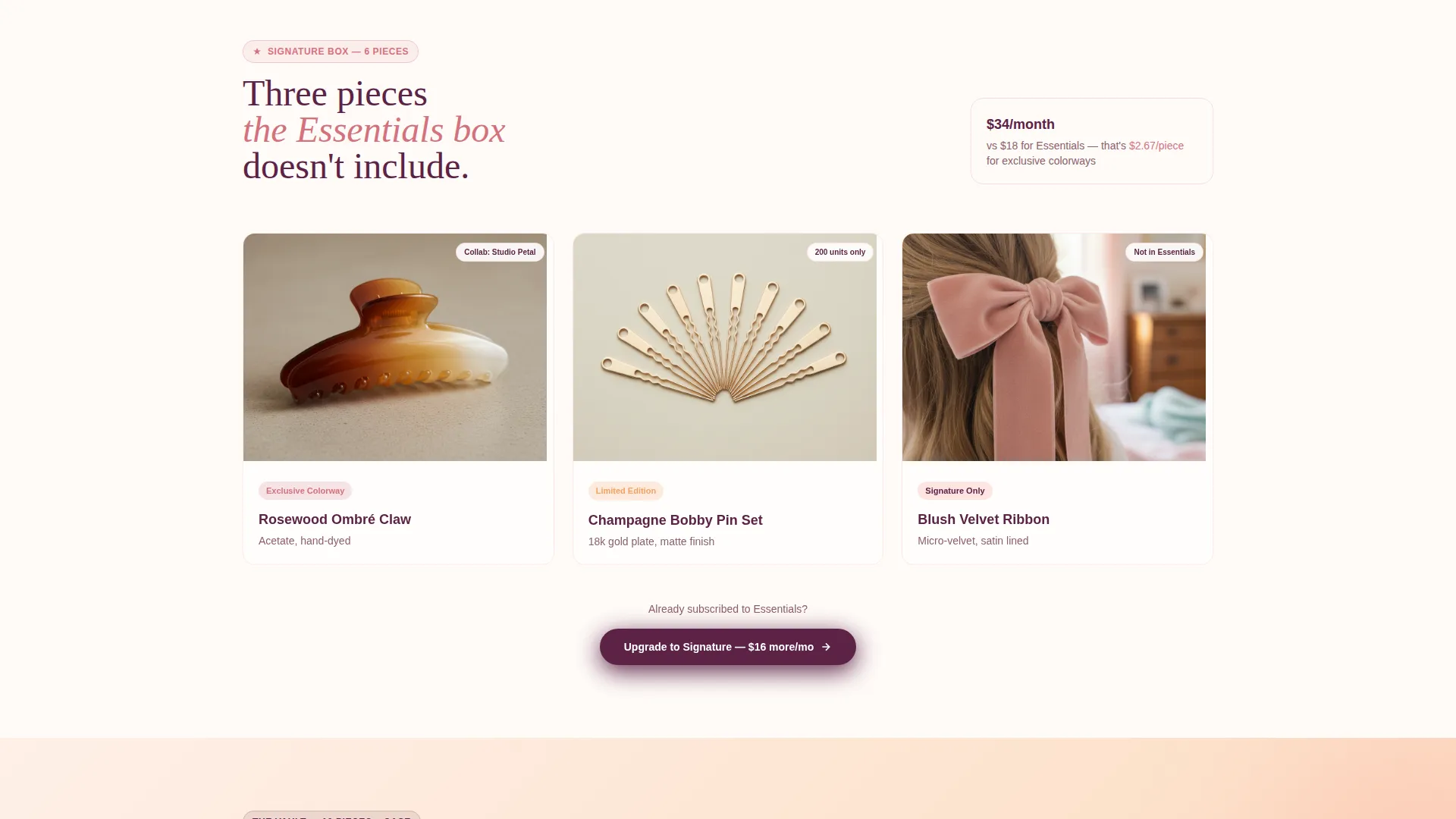 Hair Accessories Subscription Box Landing Page Template