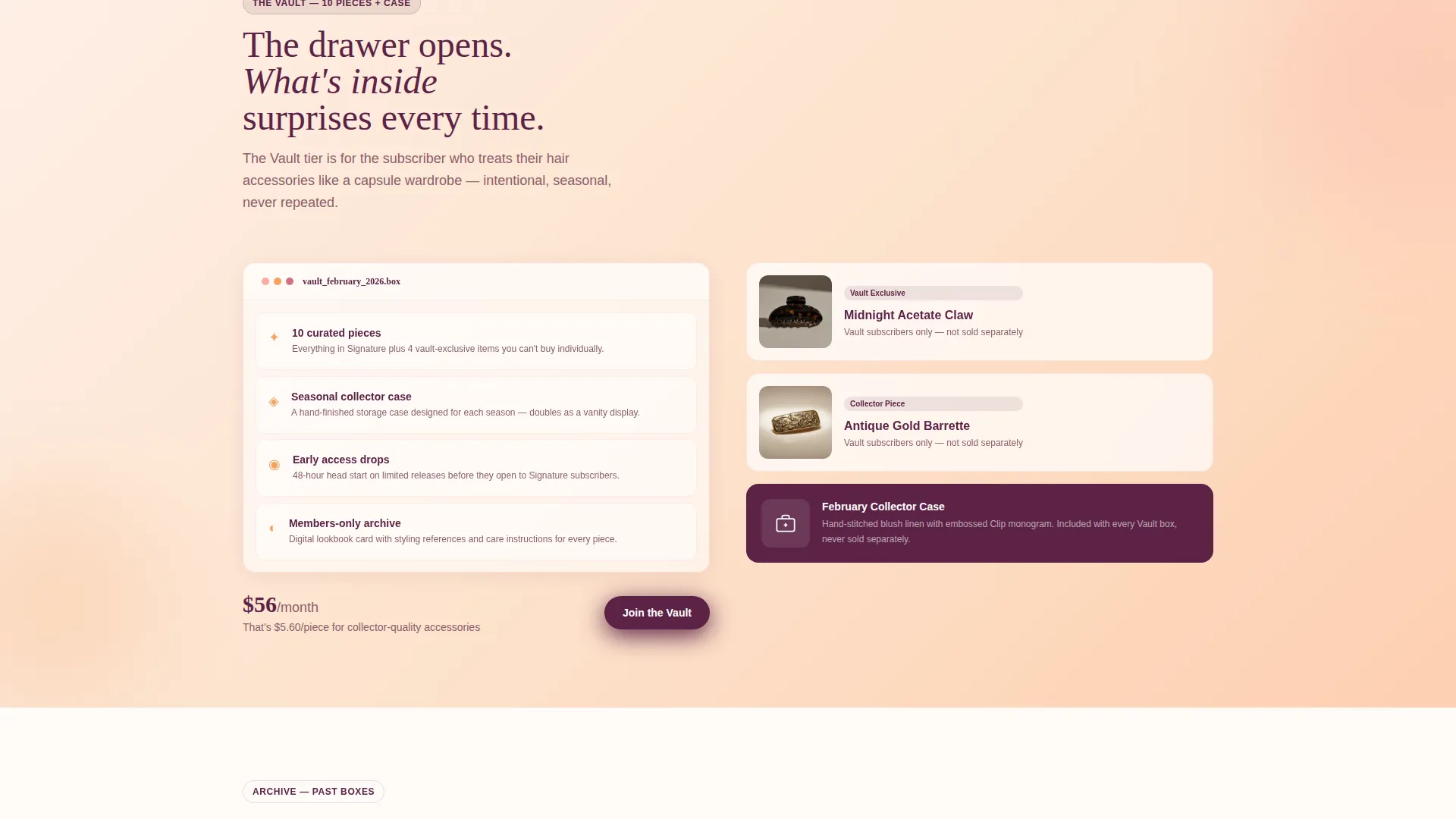 Hair Accessories Subscription Box Landing Page Template