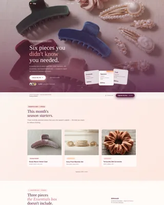 Hair Accessories Subscription Box Landing Page Template