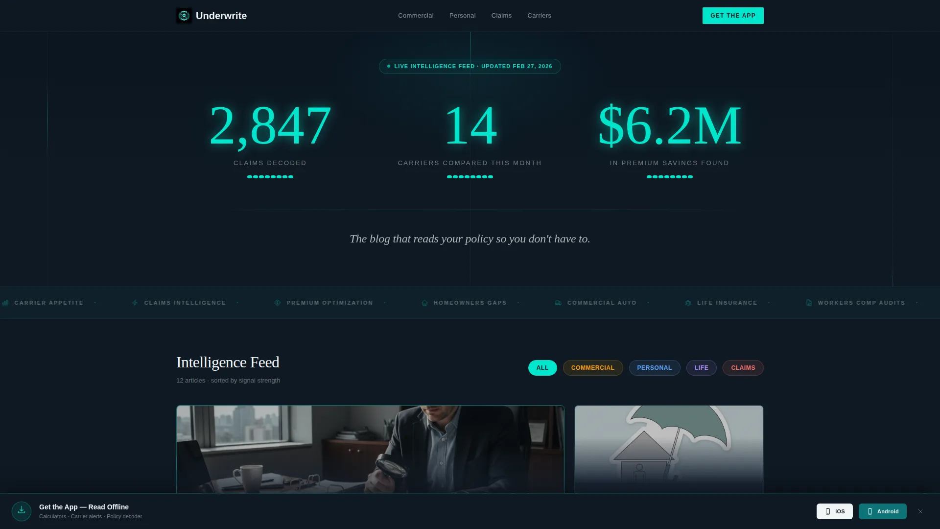 Insurance Agency Blog & Policy Education Website Template