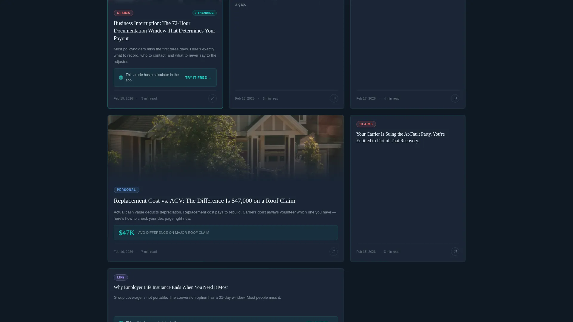 Insurance Agency Blog & Policy Education Website Template
