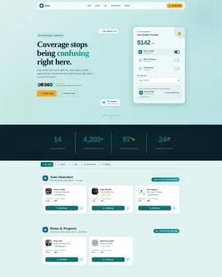 Insurance Agency Multi-Department Agent Finder Website Template