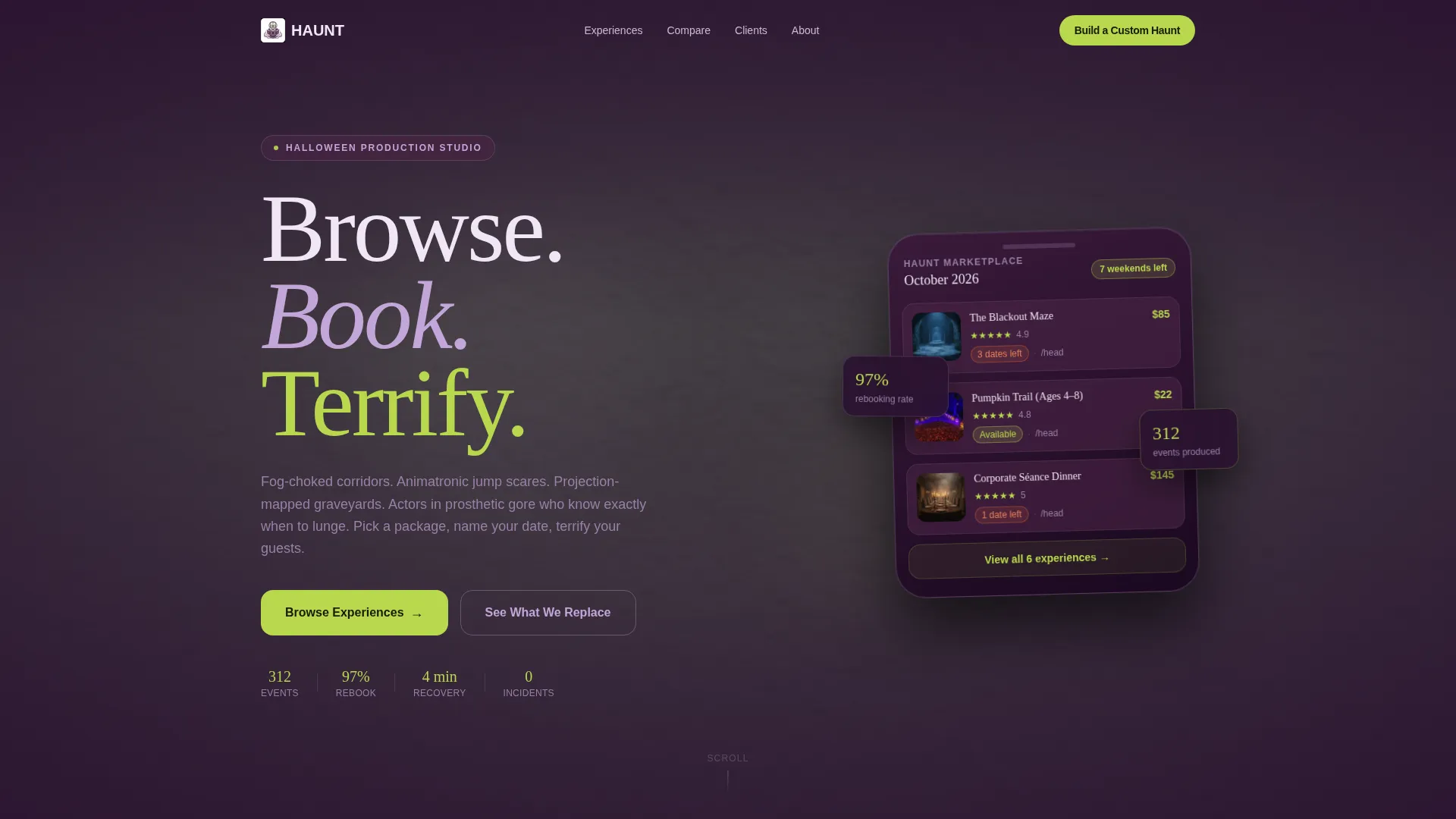 Halloween Business Booking Website Template
