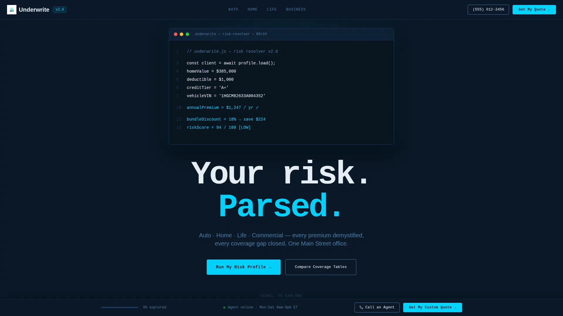 Insurance Coverage Type Toggle Comparison Website Template