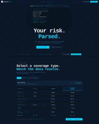 Insurance Coverage Type Toggle Comparison Website Template